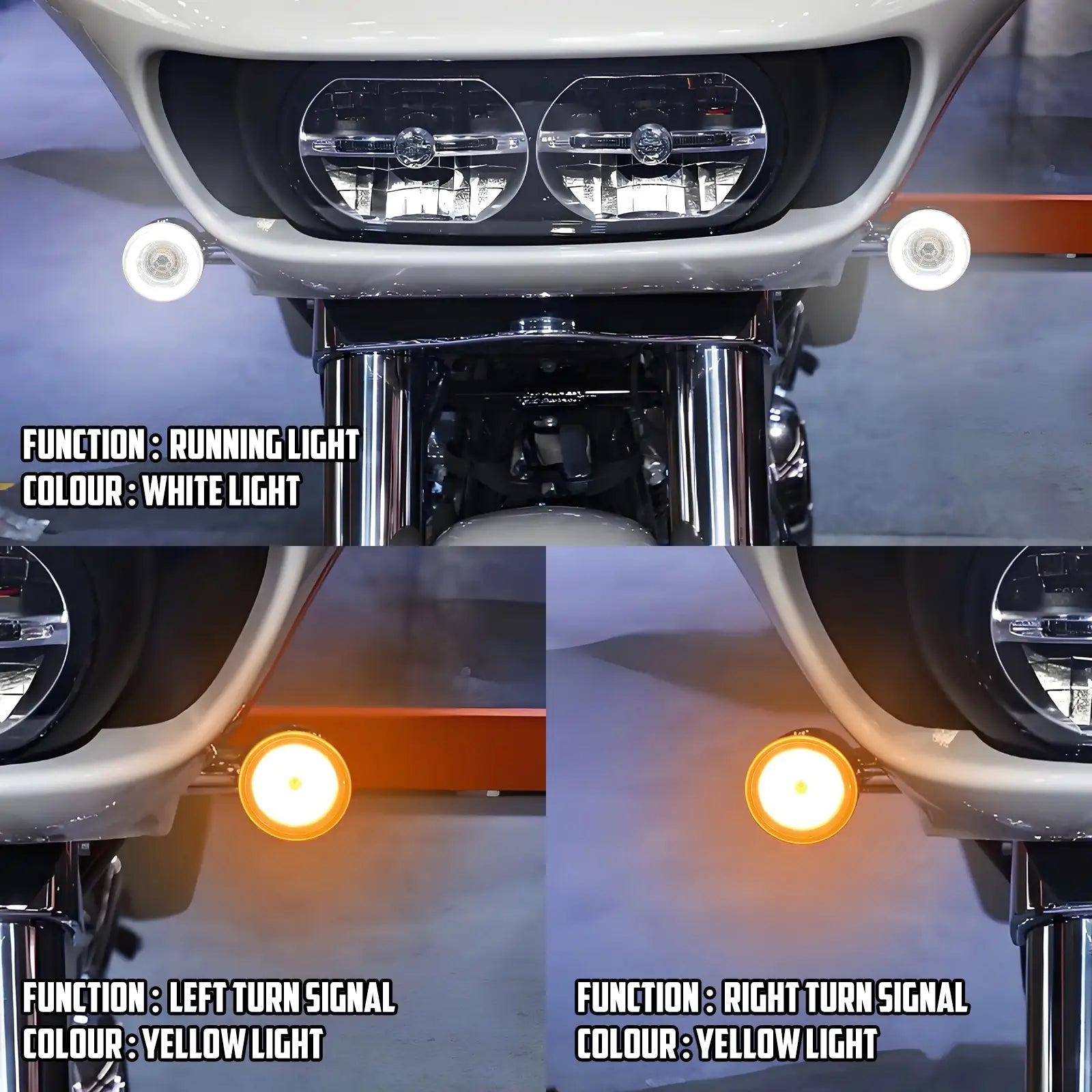 1157 LED Turn Signal Indicator Lights for Harley Touring Softail Dyna Sportster - Front