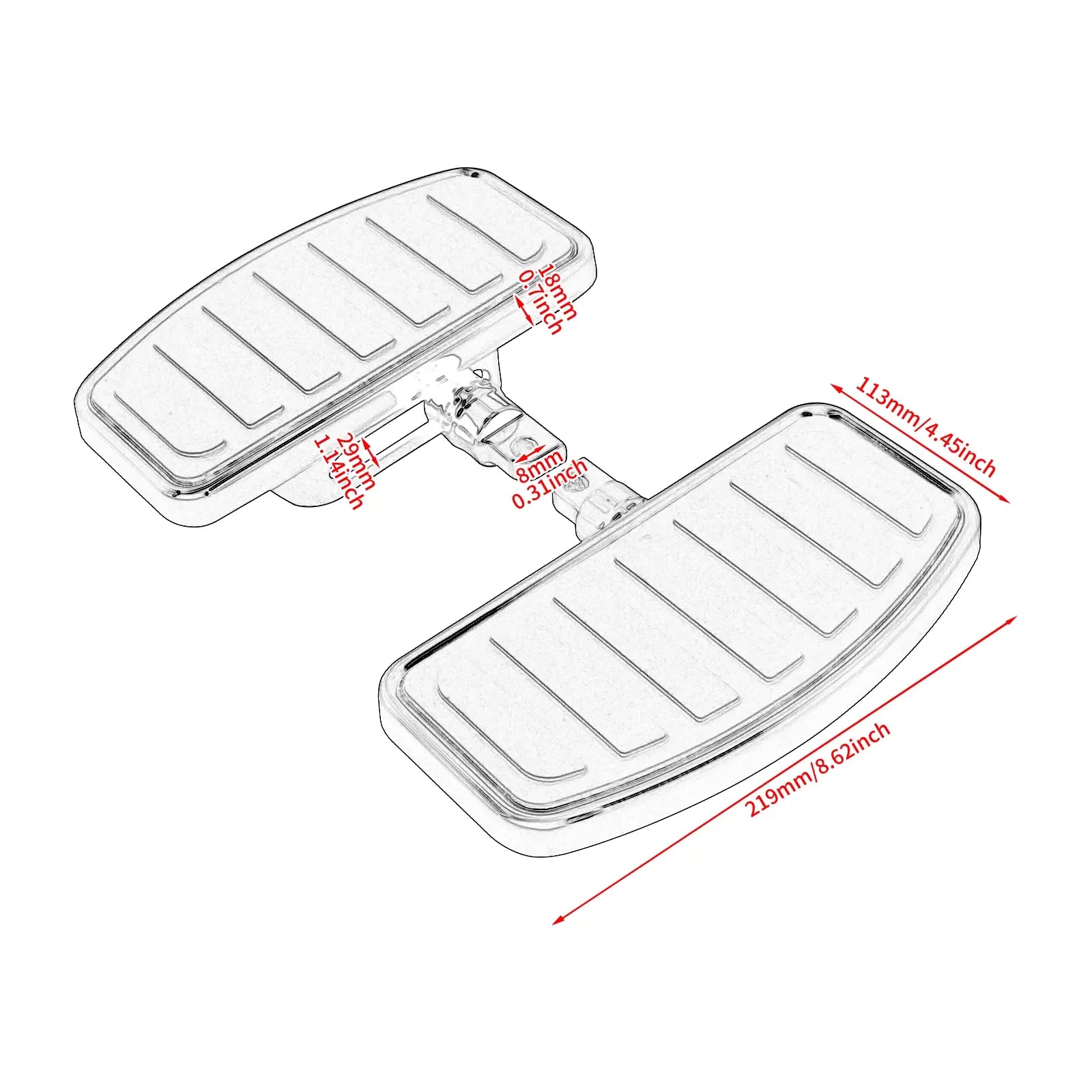 Adjustable Rider Footboards for Harley with Cuff Footpegs Bracket '84-'25 | Mactions