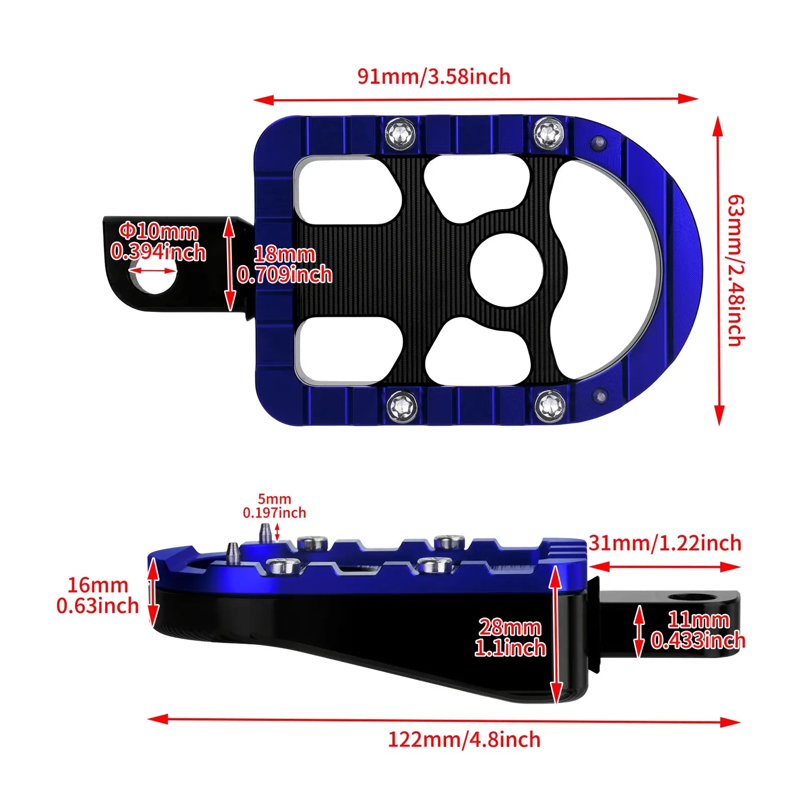 Rear Footpegs Passenger Floorboards Pedal For Harley Softail Touring Dyna FLHR FL