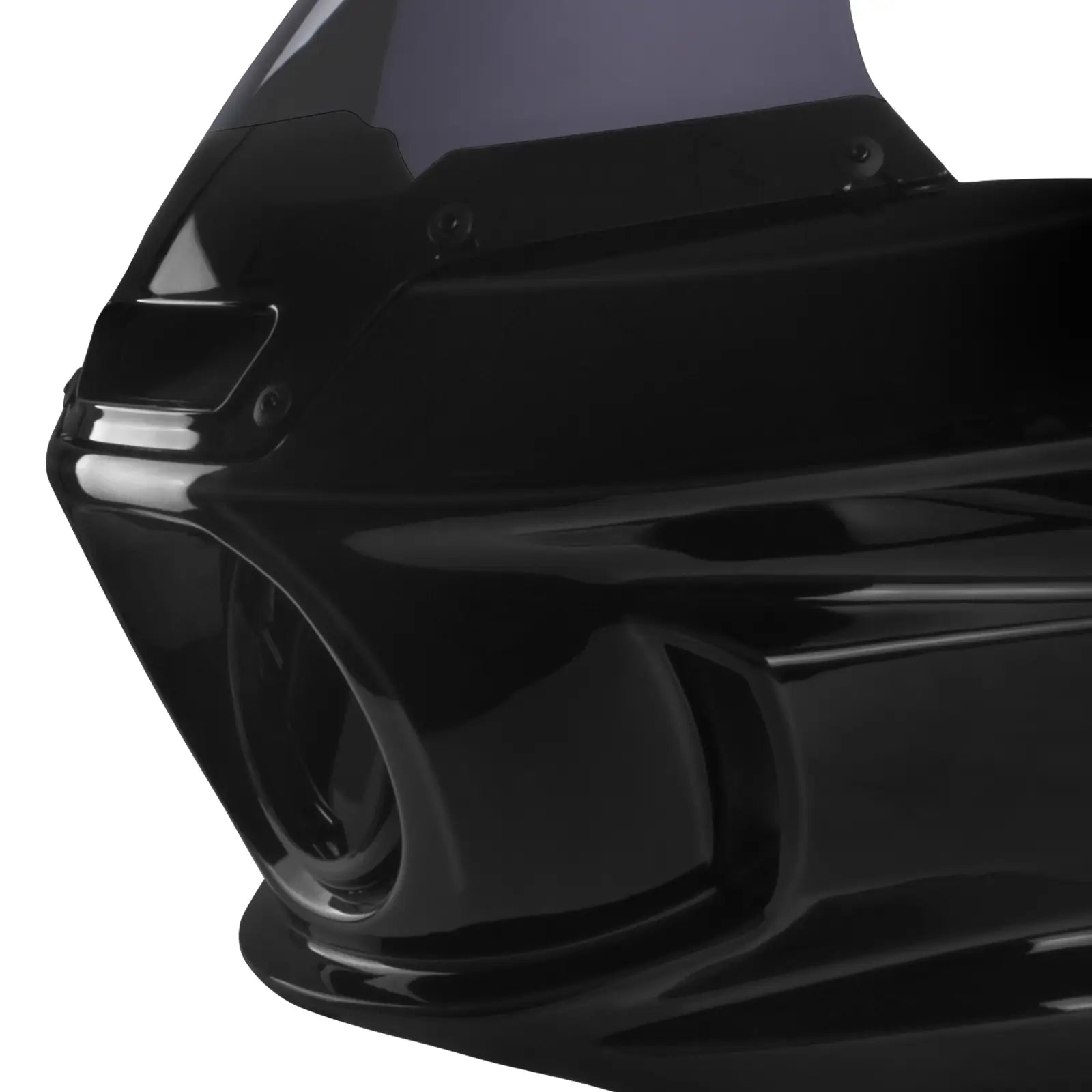 Gloss Black Front Headlight Fairing with 8” Windshield for Harley Dyna '06-'17 | Mactions