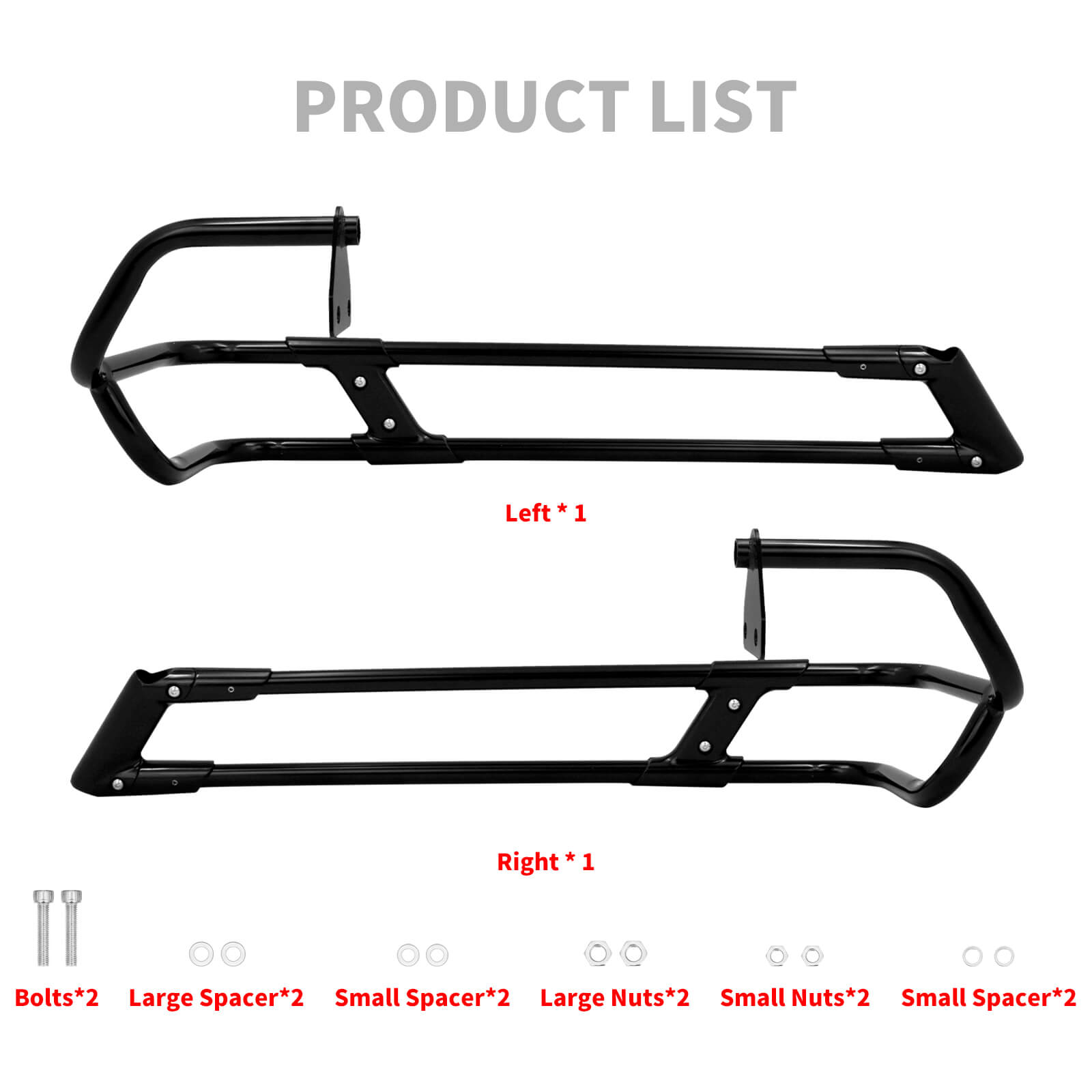 twin rail black saddlebag guard kit TH029601