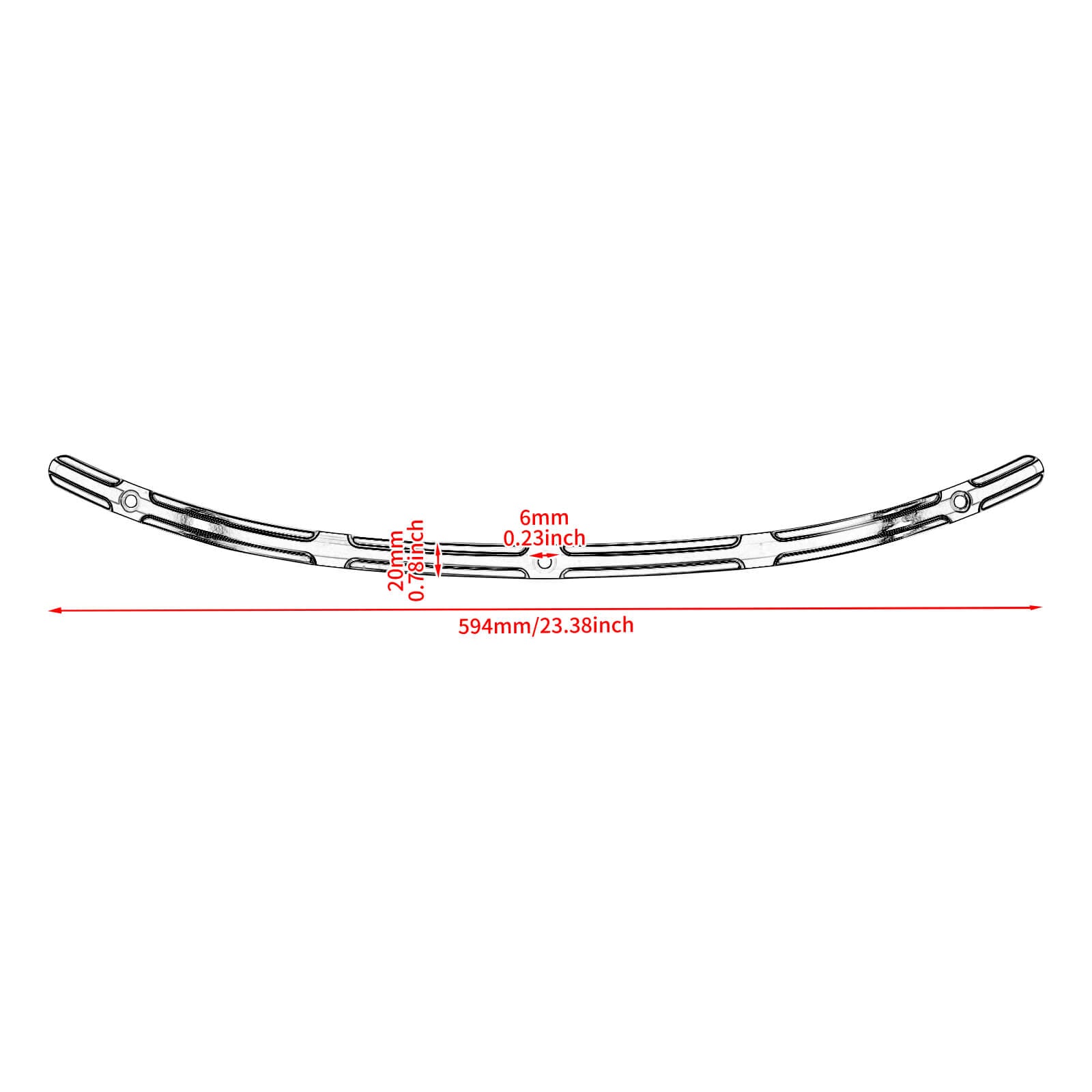 Black Cut Reised Windshield Trim For Harley Touring Electra Street Glide '14-'23