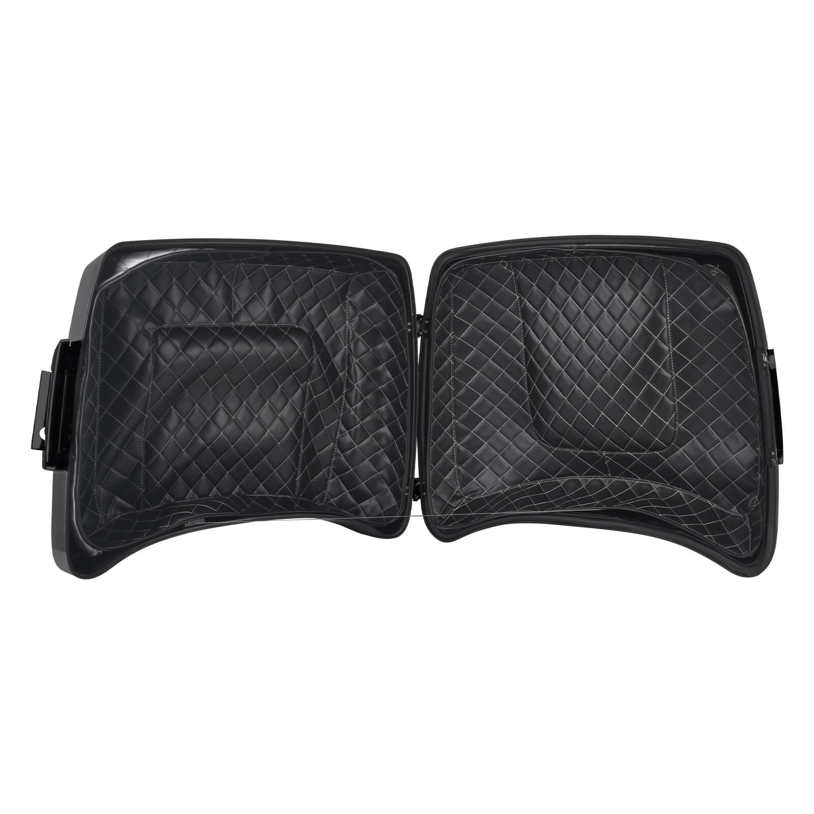 zhlu0031 jg mactions razor pack luggage trunk backrest rack kit harley touring 2015 black liner
