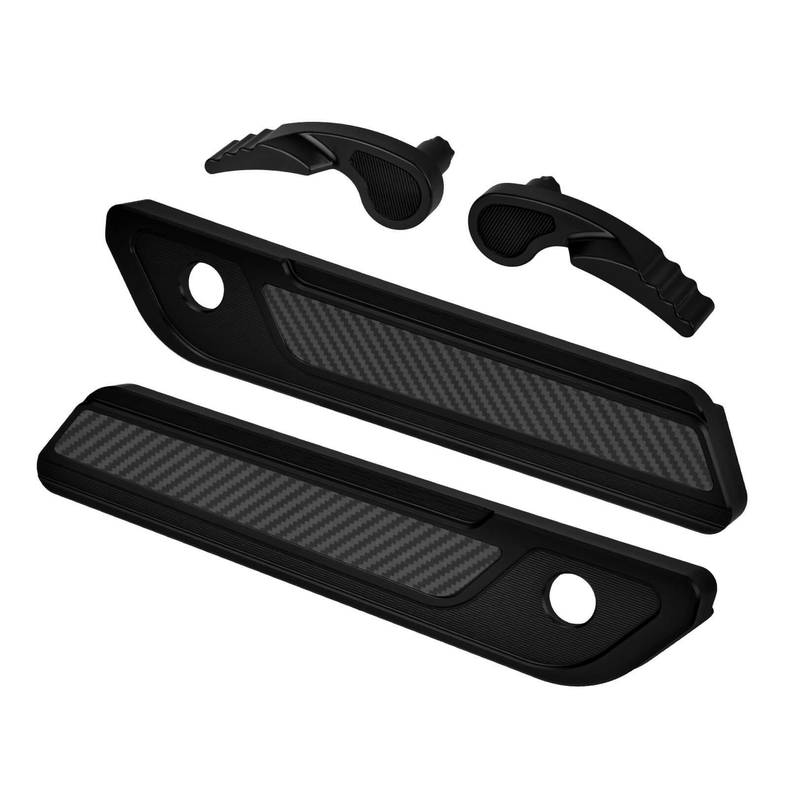 zhlu0048 jg mactions saddlebag latch lifter cover kit touring 2014 black angle