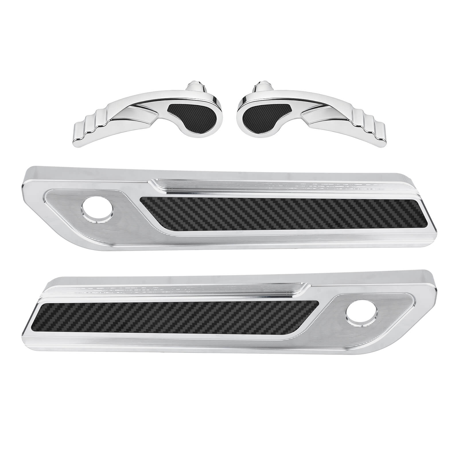 zhlu0049 jg mactions saddlebag latch lifter cover kit electra glide 2018 chrome front