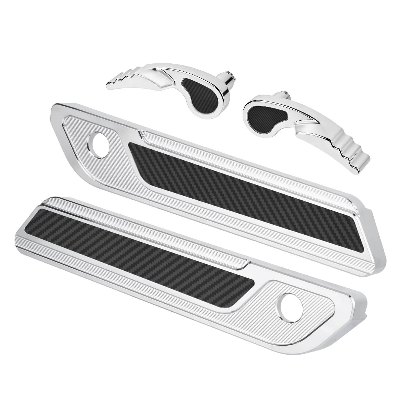 zhlu0049 jg mactions saddlebag latch lifter cover kit road glide 2017 chrome angle
