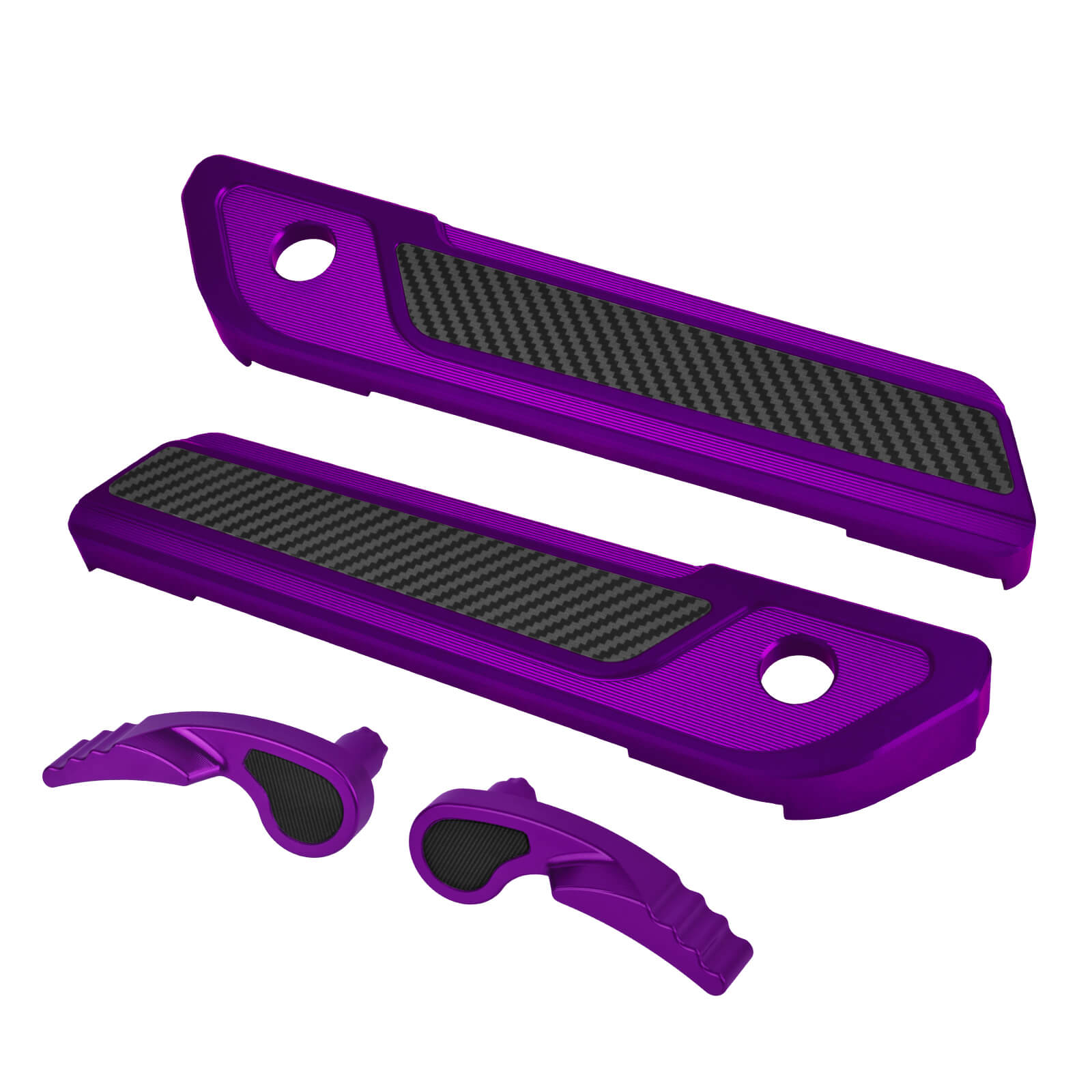 zhlu0053 jg mactions saddlebag latch lifter cover kit road glide 2016 purple angle detail