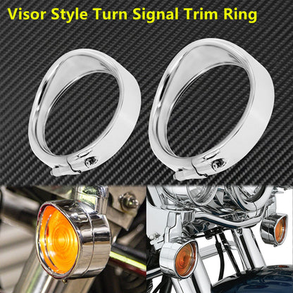 visor style turn signal trim ring for Harley